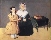 Peck Sheldon Anna Gould Crane and Granddaughter Jennette USA oil painting artist